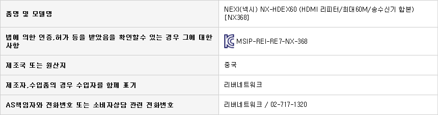 Icod connected, NX-HDEX60 DVI 리피터 NX368